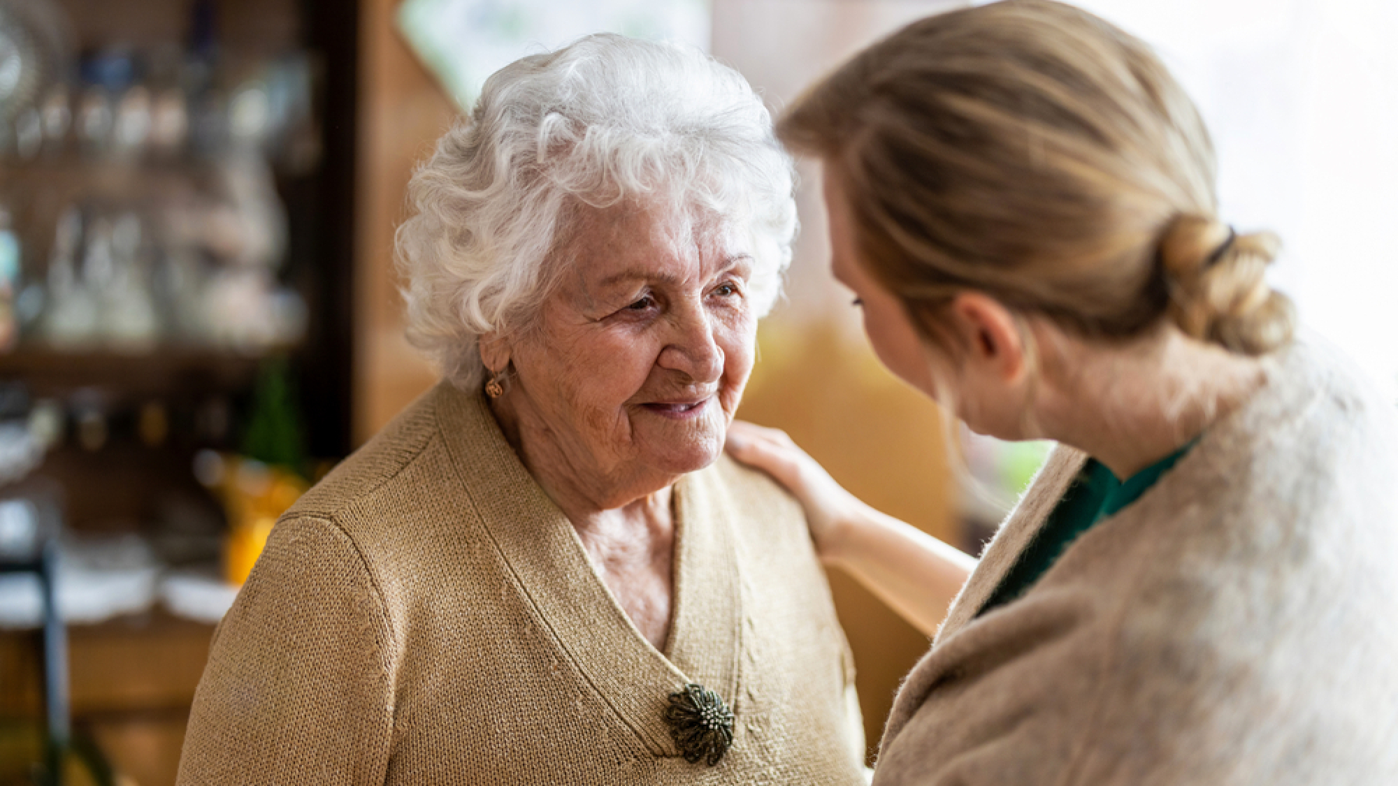 Health,Visitor,Talking,To,A,Senior,Woman,During,Home,Visit